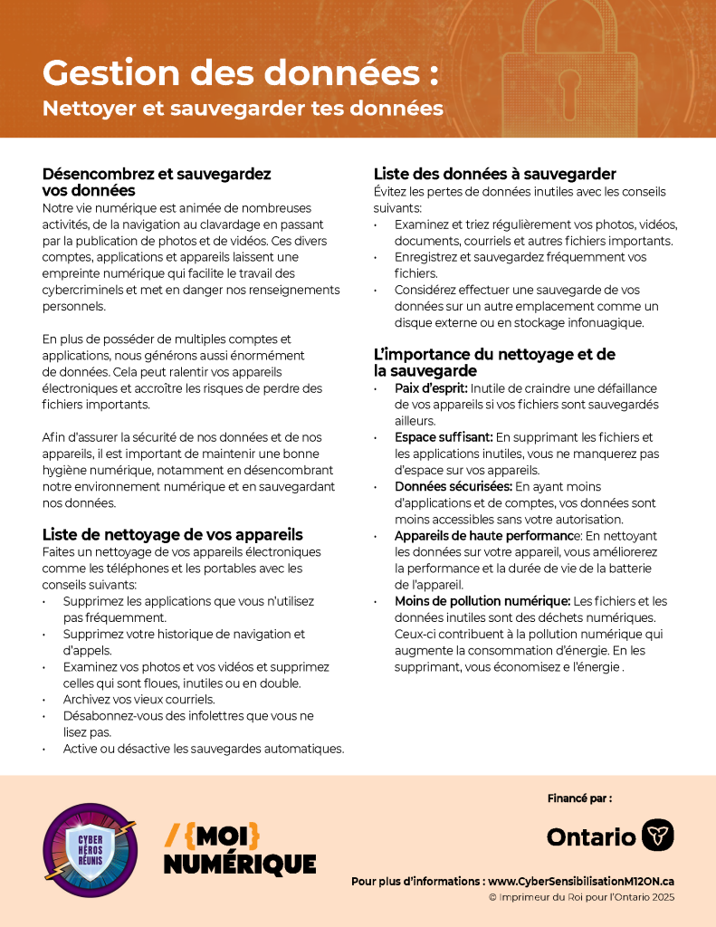 Image de la fiche d'information intitulée « Gestion des données »