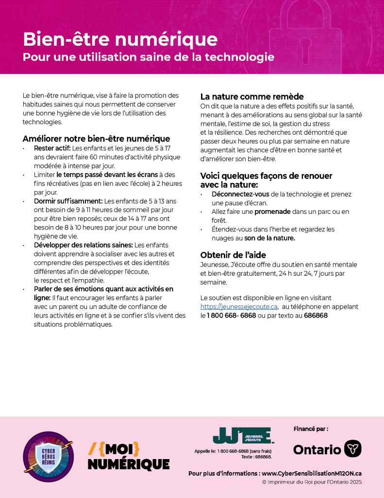 Image de la fiche d'information intitulée « Bien- être numérique »