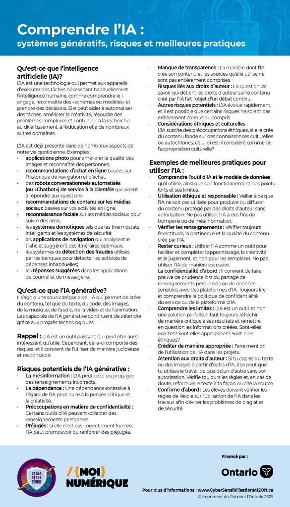Image de la fiche d'information intitulée « Comprendre l'IA »