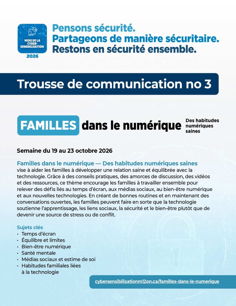 Image de la boîte à outils pour les responsables de la communication – Thème « Familles dans le numerique »